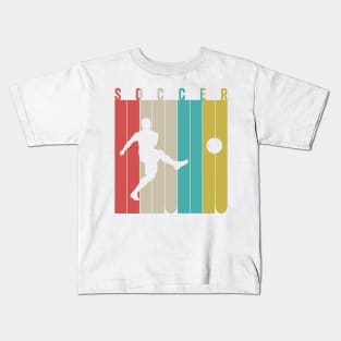 Soccer Silhouette Retro Vintage Style Kids T-Shirt